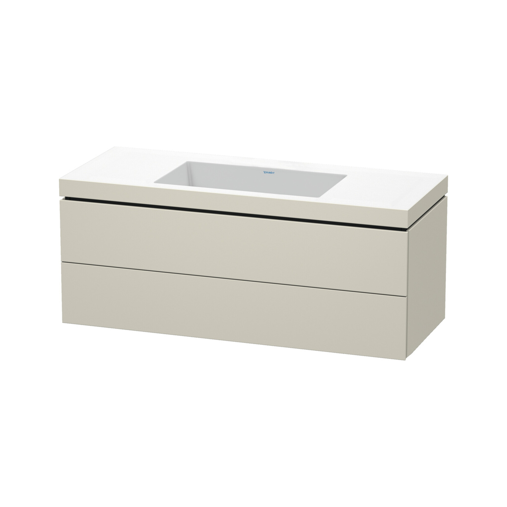 Duravit Waschtischunterschrank c-bonded L-Cube 120x48cm, o HL, T matt, 2 Schub., wandhängend