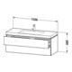Duravit Waschtischunterschrank c-bonded L-Cube 120x48cm, o HL, T matt, 2 Schub., wandhängend
