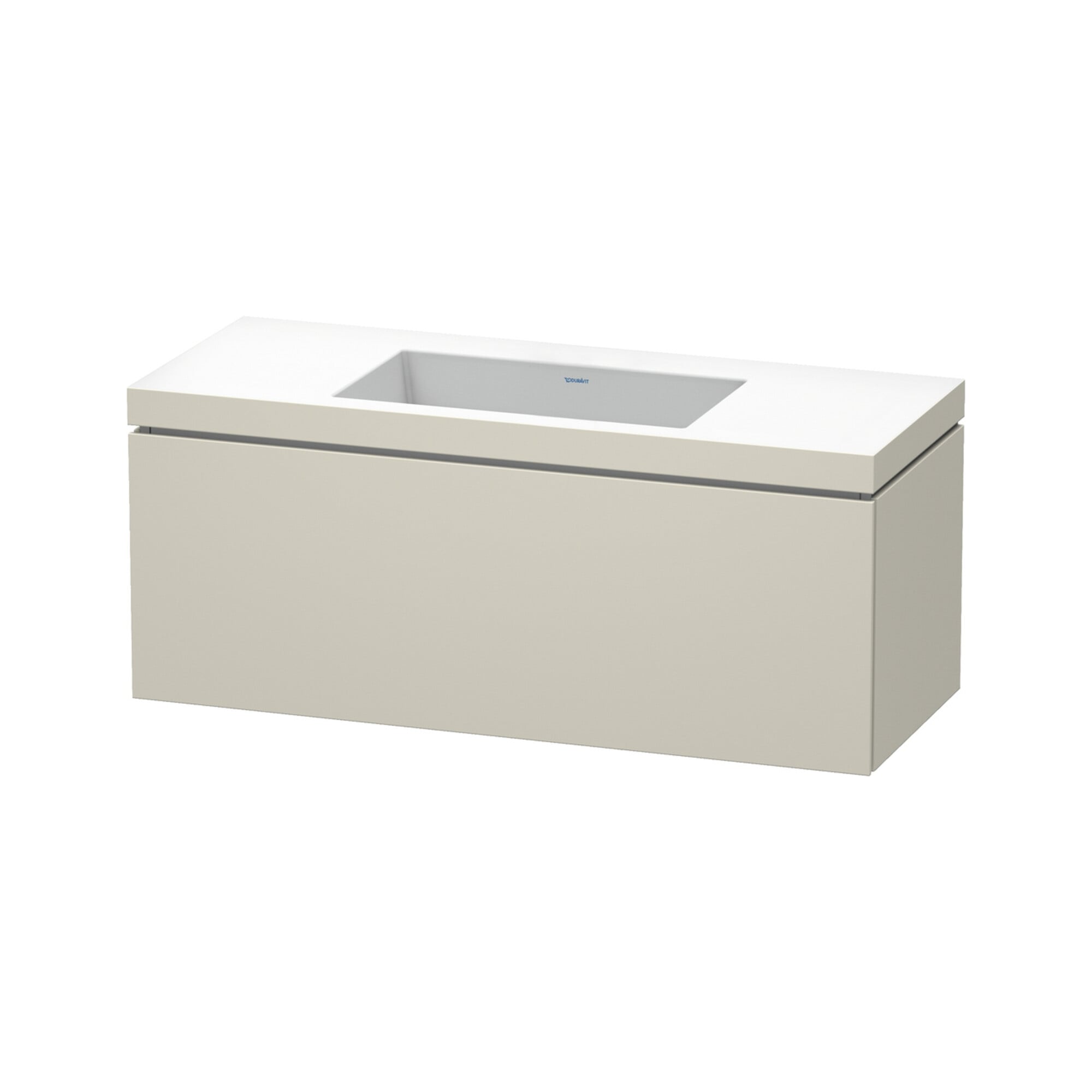 Duravit Waschtischunterschrank c-bonded L-Cube 120x48cm, o HL, Tau matt, 1 Ausz., wandhängend