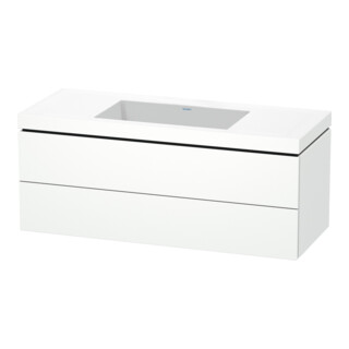Duravit Waschtischunterschrank c-bonded L-Cube 120x48cm, o HL, w matt, 2 Schub., wandhängend