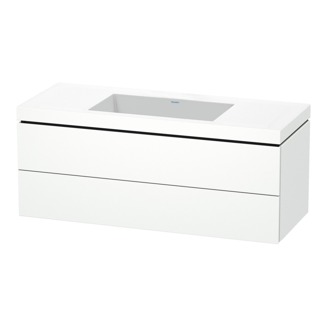 Duravit Waschtischunterschrank c-bonded L-Cube 120x48cm, o HL, w matt, 2 Schub., wandhängend