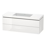 Duravit Waschtischunterschrank c-bonded L-Cube 120x48cm, o HL, we. hgl, 2 Schub., wandhängend
