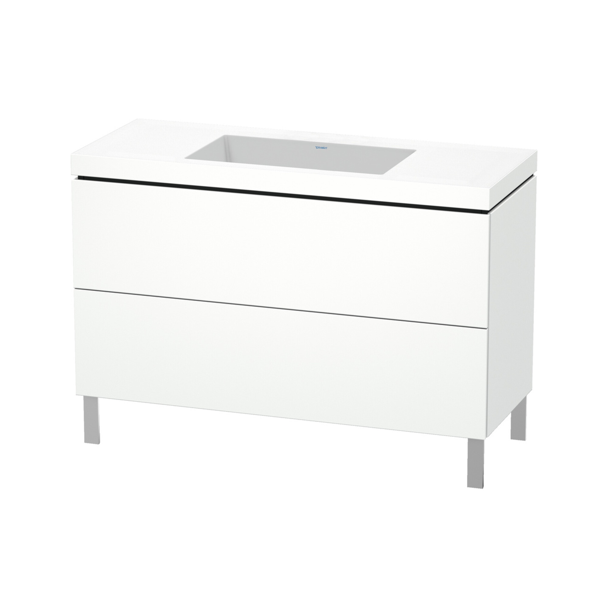 Duravit Waschtischunterschrank c-bonded L-Cube 120x48cm, o HL, we. matt, 2 Ausz., steh.