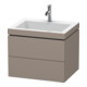Duravit Waschtischunterschrank c-bonded L-Cube 60 x48cm, 1 HL, bas. ma, 2 Schub., wandhängend-1