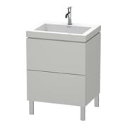 Duravit Waschtischunterschrank c-bonded L-Cube 60 x48cm, 1 HL, bg ma, 2 Ausz., steh.