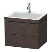 Duravit Waschtischunterschrank c-bonded L-Cube 60 x48cm, 1 HL, E d ge, 2 Schub., wandhängend