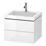 Duravit Waschtischunterschrank c-bonded L-Cube 60 x48cm, 1 HL, E d ge, 2 Schub., wandhängend-2