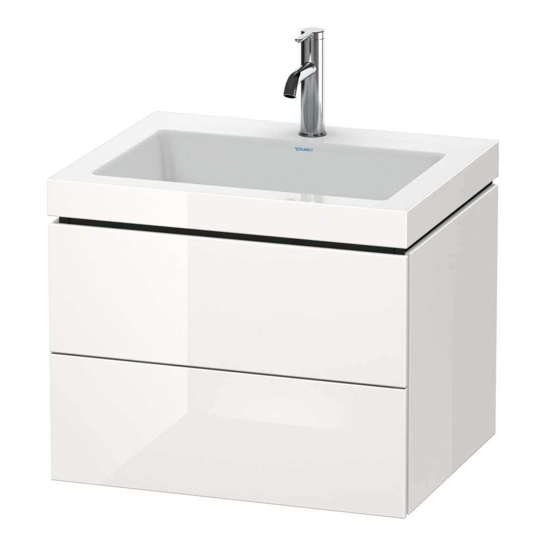 Duravit Waschtischunterschrank c-bonded L-Cube 60 x48cm, 1 HL, E d ge, 2 Schub., wandhängend