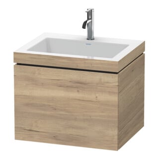 Duravit Waschtischunterschrank c-bonded L-Cube 60 x48cm, 1 HL, Ei marm., 1 Ausz., wandhängend