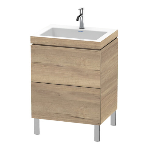 Duravit Waschtischunterschrank c-bonded L-Cube 60 x48cm, 1 HL, Ei marm., 2 Ausz., steh.