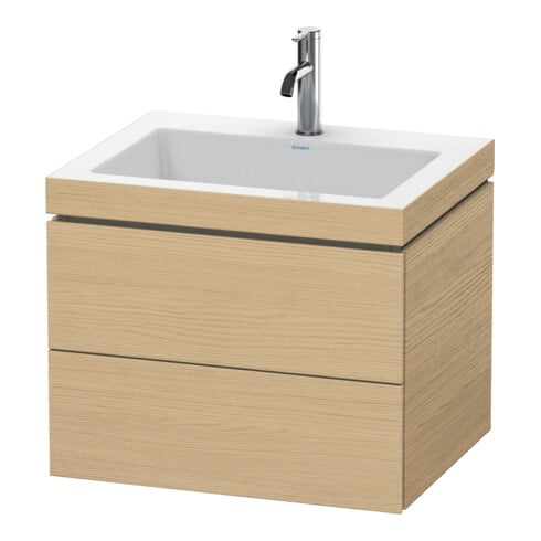 Duravit Waschtischunterschrank c-bonded L-Cube 60 x48cm, 1 HL, Ei natur, 2 Schubkästen