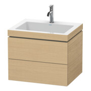 Duravit Waschtischunterschrank c-bonded L-Cube 60 x48cm, 1 HL, Ei natur, 2 Schubkästen