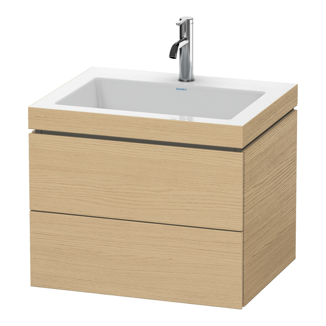 Duravit Waschtischunterschrank c-bonded L-Cube 60 x48cm, 1 HL, Ei natur, 2 Schubkästen
