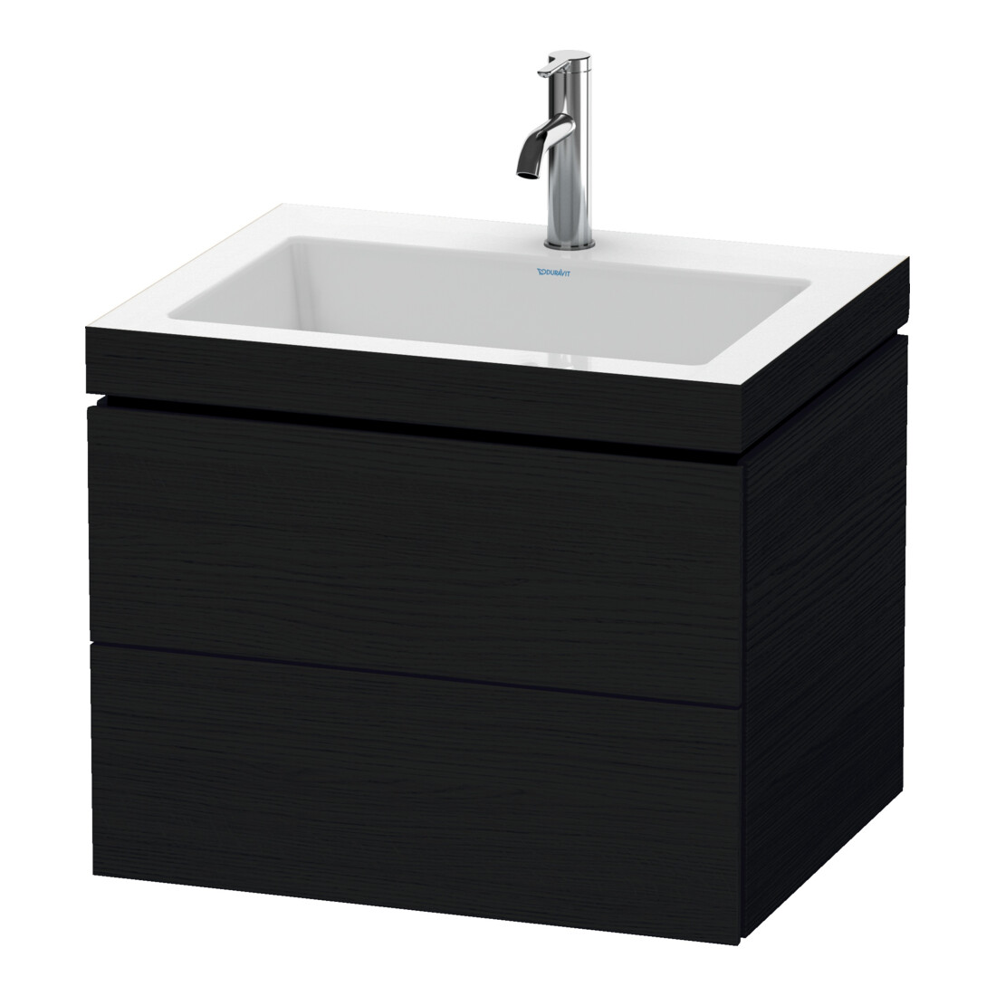 Duravit Waschtischunterschrank c-bonded L-Cube 60 x48cm, 1 HL, Ei sw, 2 Schubkästen