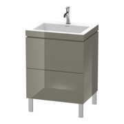 Duravit Waschtischunterschrank c-bonded L-Cube 60 x48cm, 1 HL, f Gr hgl, 2 Ausz., steh.