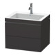 Duravit Waschtischunterschrank c-bonded L-Cube 60 x48cm, 1 HL, gra m, 2 Schub., wandhängend-1