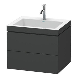 Duravit Waschtischunterschrank c-bonded L-Cube 60 x48cm, 1 HL, gra ma, 2 Schub., wandhängend