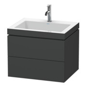 Duravit Waschtischunterschrank c-bonded L-Cube 60 x48cm, 1 HL, gra ma, 2 Schub., wandhängend