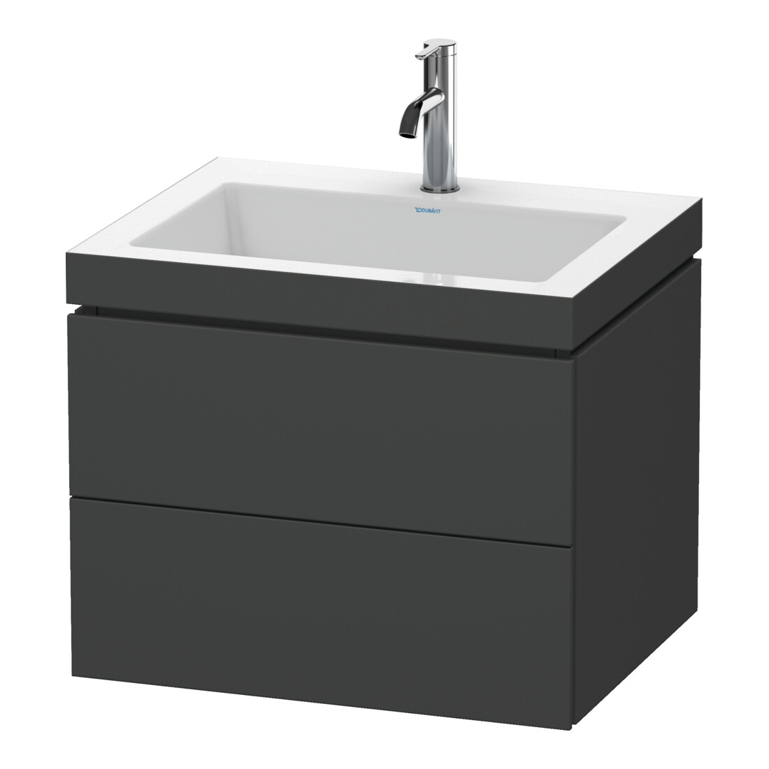 Duravit Waschtischunterschrank c-bonded L-Cube 60 x48cm, 1 HL, gra ma, 2 Schub., wandhängend
