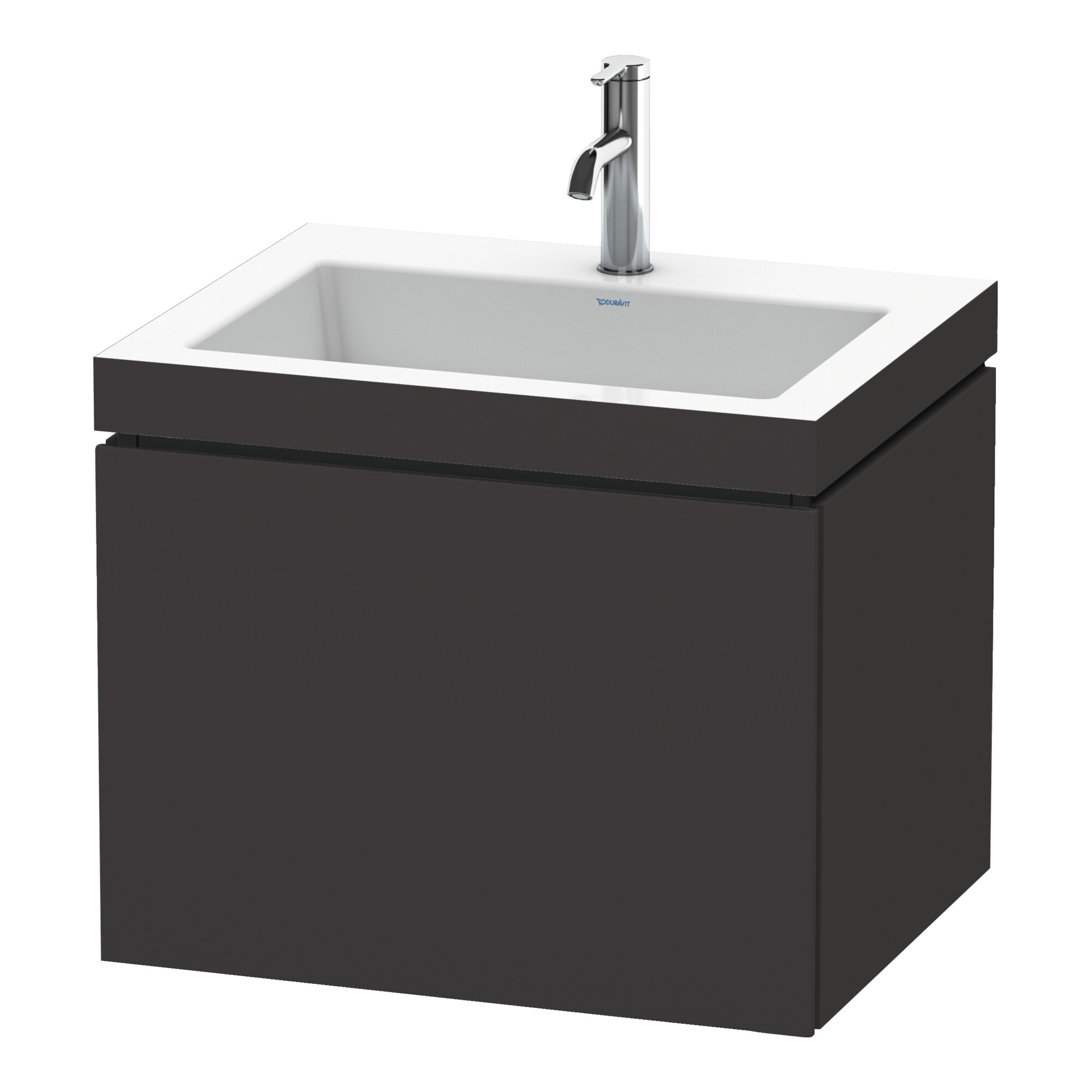 Duravit Waschtischunterschrank c-bonded L-Cube 60 x48cm, 1 HL, gra matt, 1 Ausz., wandhängend