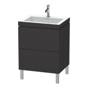 Duravit Waschtischunterschrank c-bonded L-Cube 60 x48cm, 1 HL, gra matt, 2 Ausz., steh.