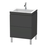 Duravit Waschtischunterschrank c-bonded L-Cube 60 x48cm, 1 HL, graph ma, 2 Ausz., steh.