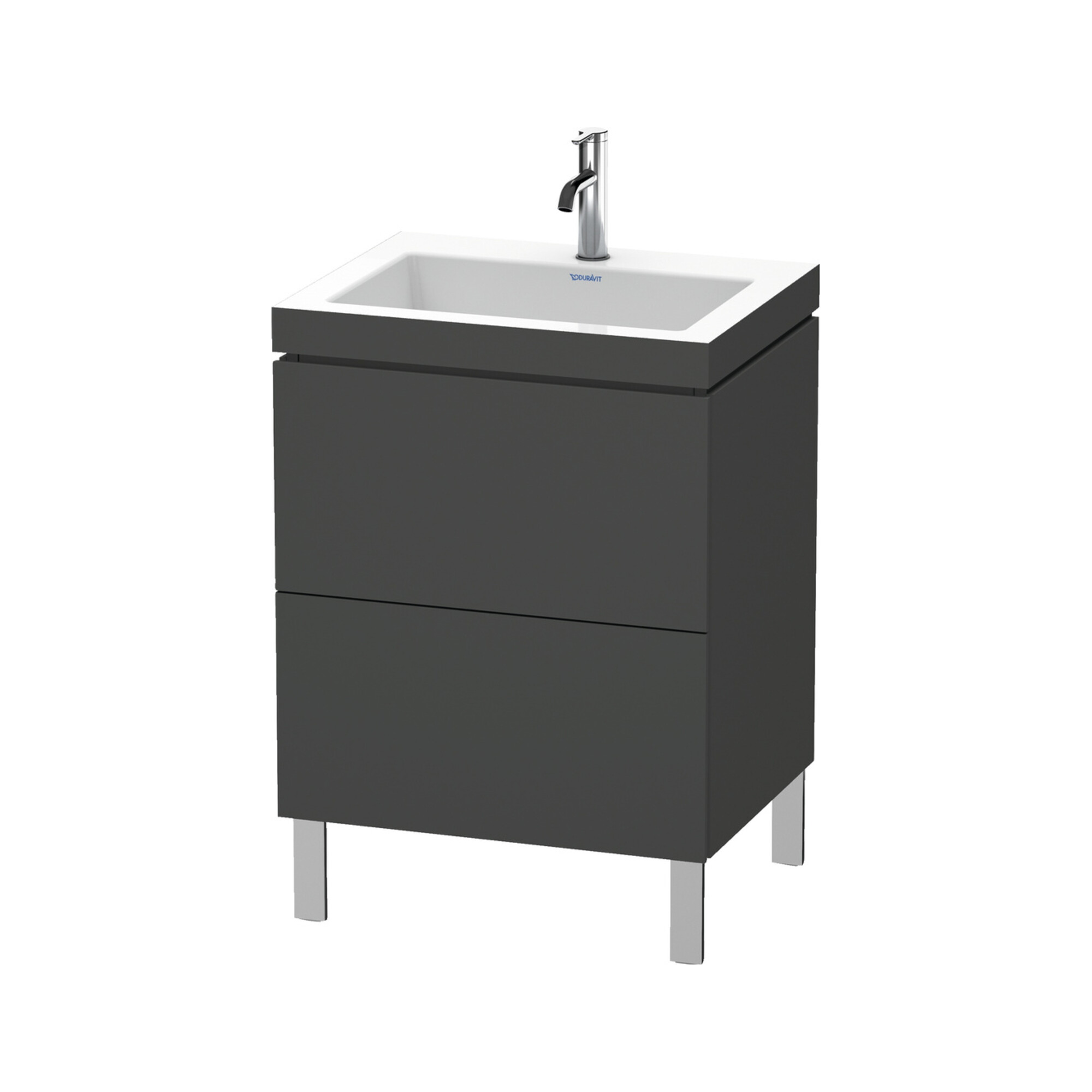 Duravit Waschtischunterschrank c-bonded L-Cube 60 x48cm, 1 HL, graph ma, 2 Ausz., steh.