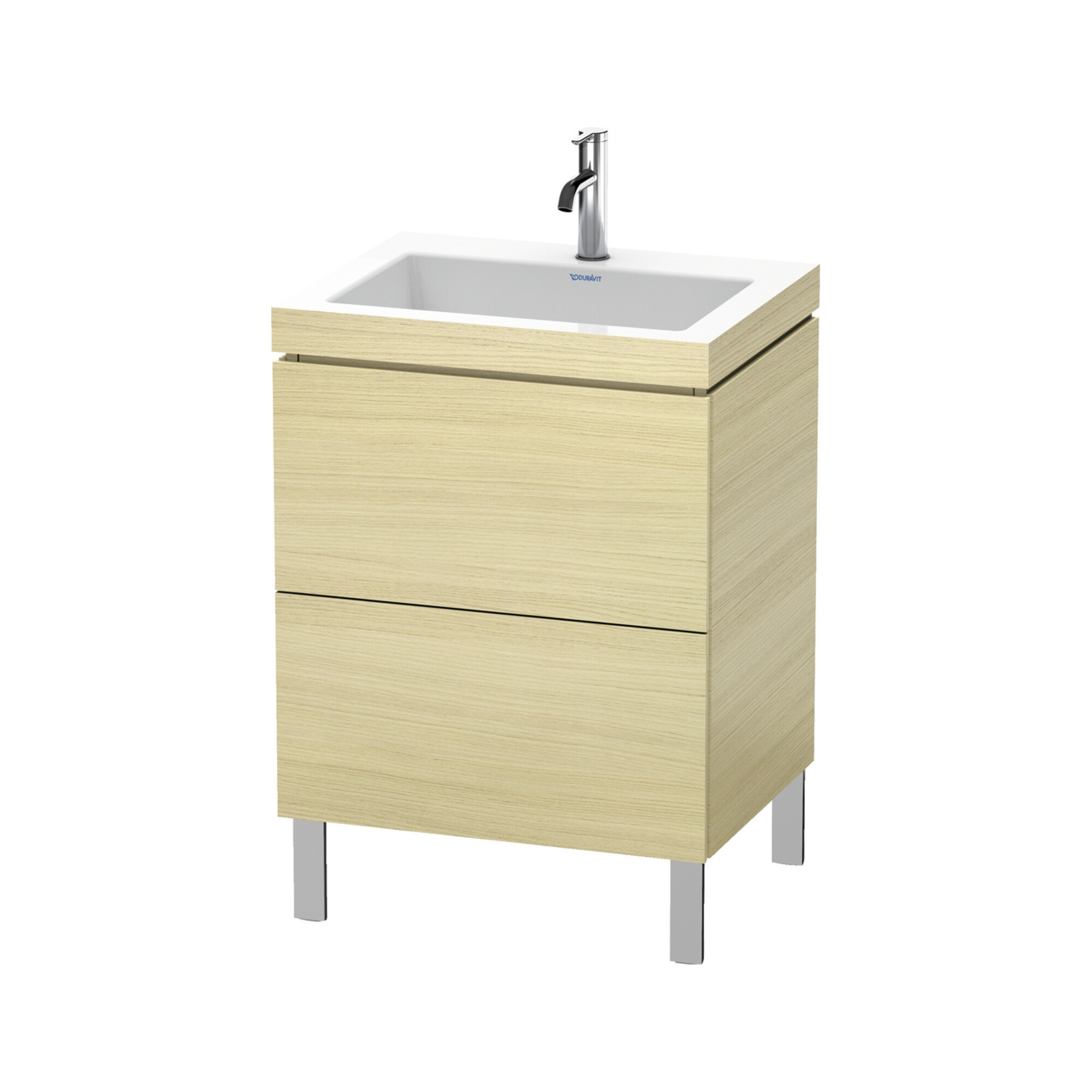 Duravit Waschtischunterschrank c-bonded L-Cube 60 x48cm, 1 HL, med. Ei, 2 Ausz., steh.