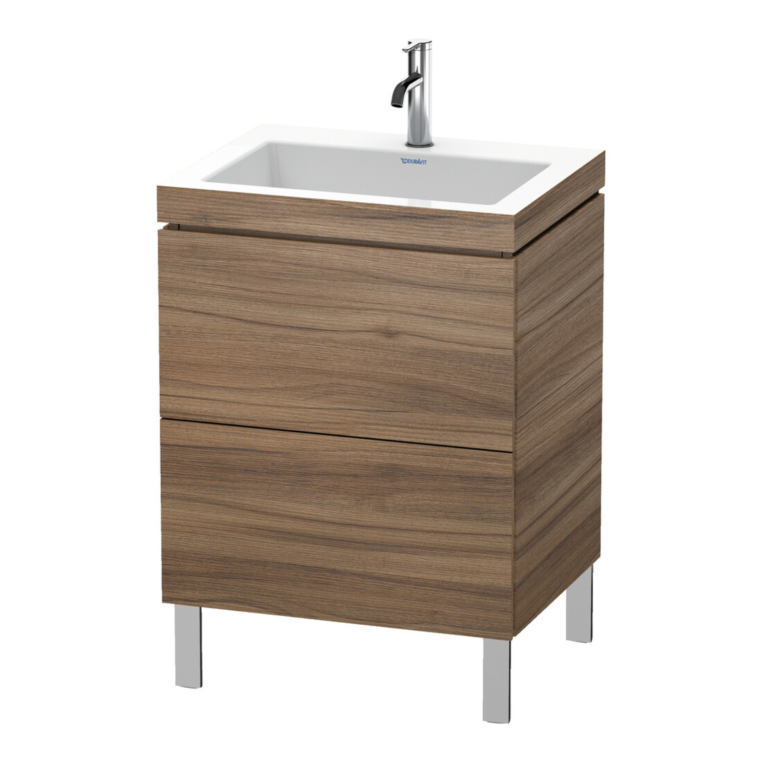 Duravit Waschtischunterschrank c-bonded L-Cube 60 x48cm, 1 HL, N Nat, 2 Ausz., steh.