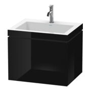 Duravit Waschtischunterschrank c-bonded L-Cube 60 x48cm, 1 HL, sw hgl, 1 Ausz., wandhängend