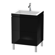Duravit Waschtischunterschrank c-bonded L-Cube 60 x48cm, 1 HL, sw hgl, 2 Ausz., steh.