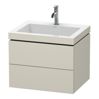 Duravit Waschtischunterschrank c-bonded L-Cube 60 x48cm, 1 HL, T matt, 2 Schub., wandhängend