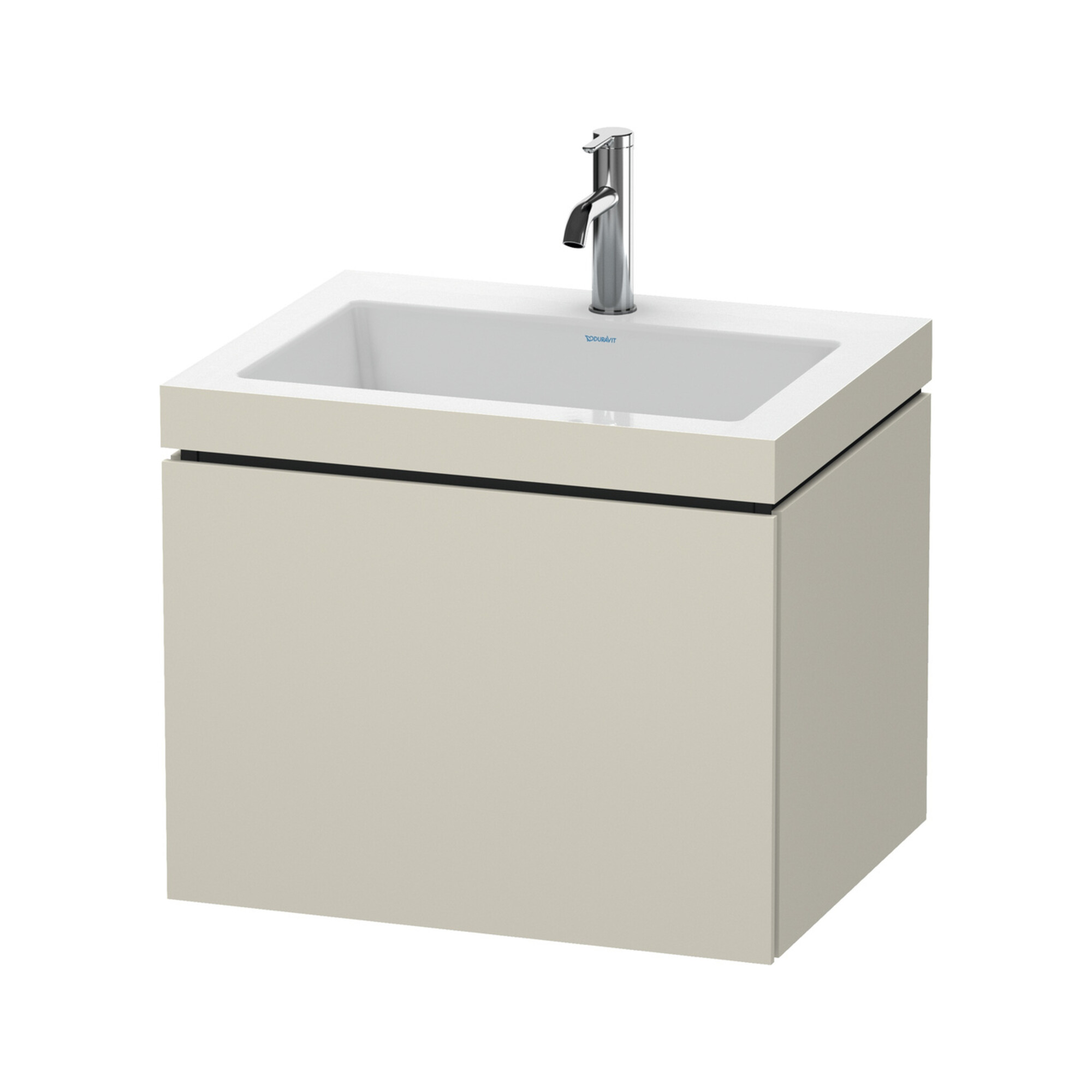 Duravit Waschtischunterschrank c-bonded L-Cube 60 x48cm, 1 HL, Tau ma, 1 Ausz., wandhängend