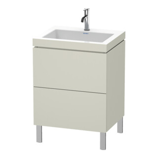 Duravit Waschtischunterschrank c-bonded L-Cube 60 x48cm, 1 HL, Tau ma, 2 Ausz., steh.