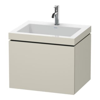 Duravit Waschtischunterschrank c-bonded L-Cube 60 x48cm, 1 HL, Tau matt, 1 Ausz., wandhängend