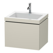 Duravit Waschtischunterschrank c-bonded L-Cube 60 x48cm, 1 HL, Tau matt, 1 Ausz., wandhängend