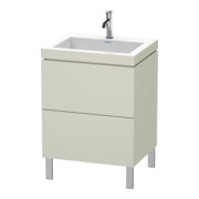 Duravit Waschtischunterschrank c-bonded L-Cube 60 x48cm, 1 HL, Tau matt, 2 Ausz., steh.