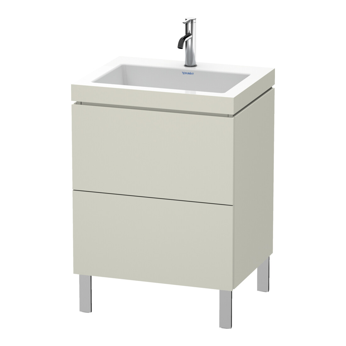 Duravit Waschtischunterschrank c-bonded L-Cube 60 x48cm, 1 HL, Tau matt, 2 Ausz., steh.
