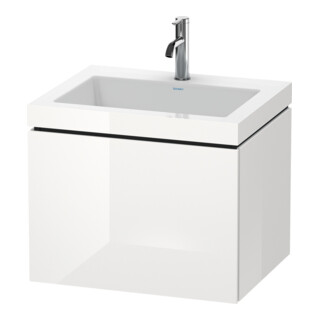 Duravit Waschtischunterschrank c-bonded L-Cube 60 x48cm, 1 HL, we. hgl, 1 Ausz., wandhängend