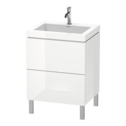 Duravit Waschtischunterschrank c-bonded L-Cube 60 x48cm, 1 HL, we. hgl, 2 Ausz., steh.