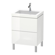 Duravit Waschtischunterschrank c-bonded L-Cube 60 x48cm, 1 HL, we. hgl, 2 Ausz., steh.