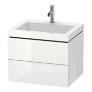 Duravit Waschtischunterschrank c-bonded L-Cube 60 x48cm, 1 HL, we. hgl, 2 Schub., wandhängend