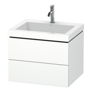 Duravit Waschtischunterschrank c-bonded L-Cube 60 x48cm, 1 HL, we. ma, 2 Schub., wandhängend