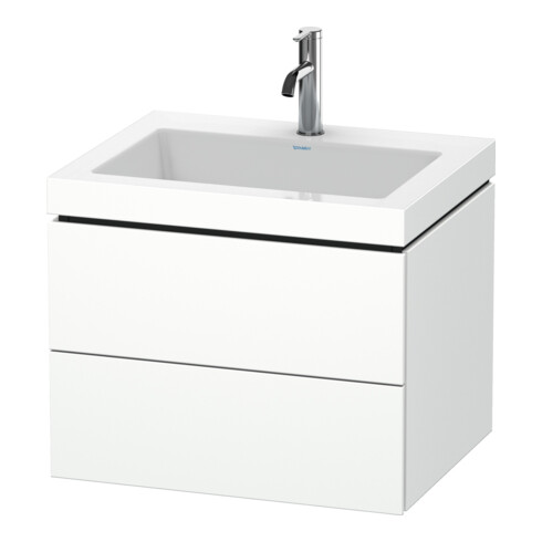 Duravit Waschtischunterschrank c-bonded L-Cube 60 x48cm, 1 HL, we. ma, 2 Schub., wandhängend