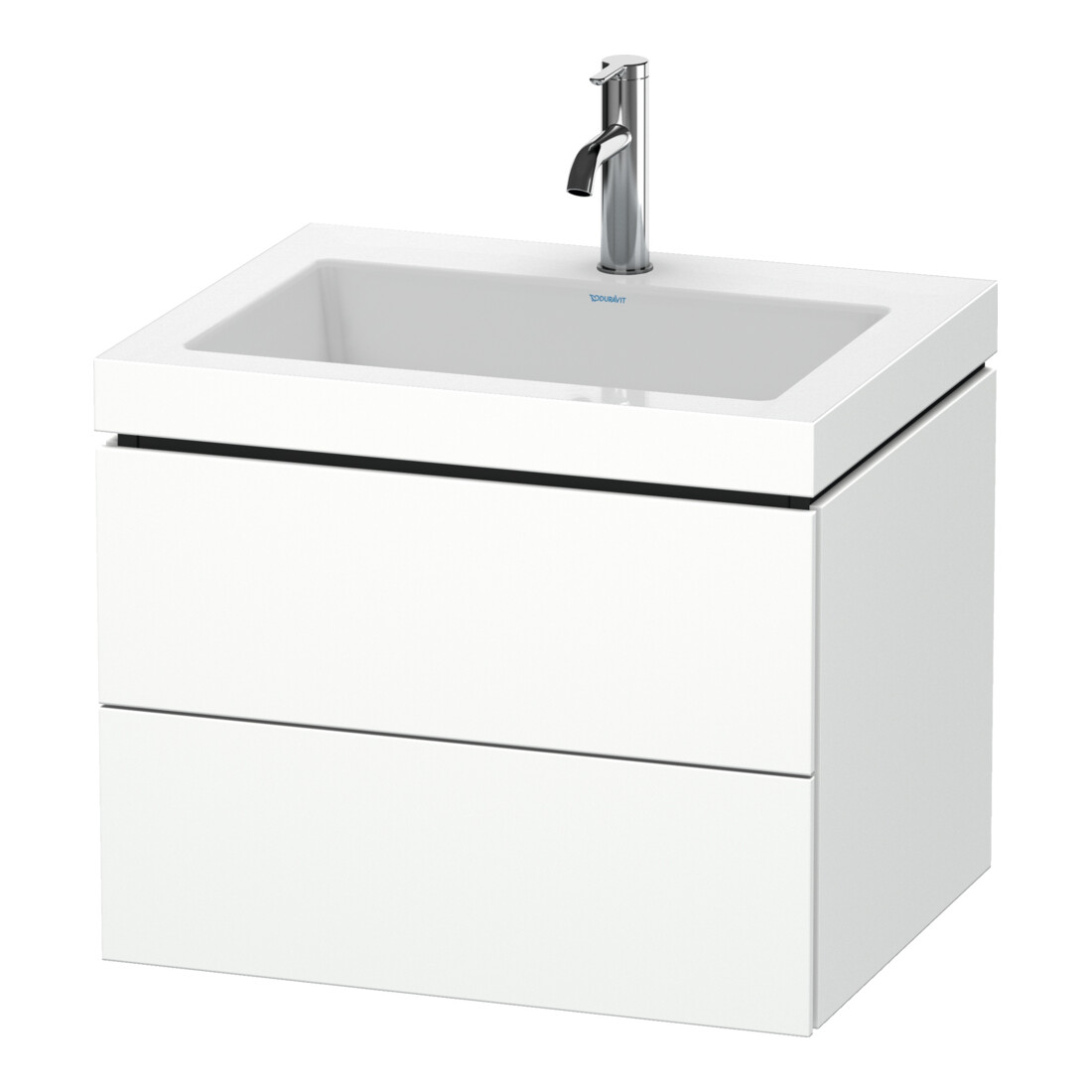 Duravit Waschtischunterschrank c-bonded L-Cube 60 x48cm, 1 HL, we. ma, 2 Schub., wandhängend