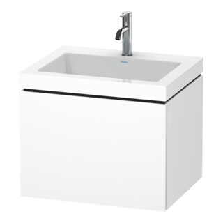 Duravit Waschtischunterschrank c-bonded L-Cube 60 x48cm, 1 HL, we. matt, 1 Ausz., wandhängend