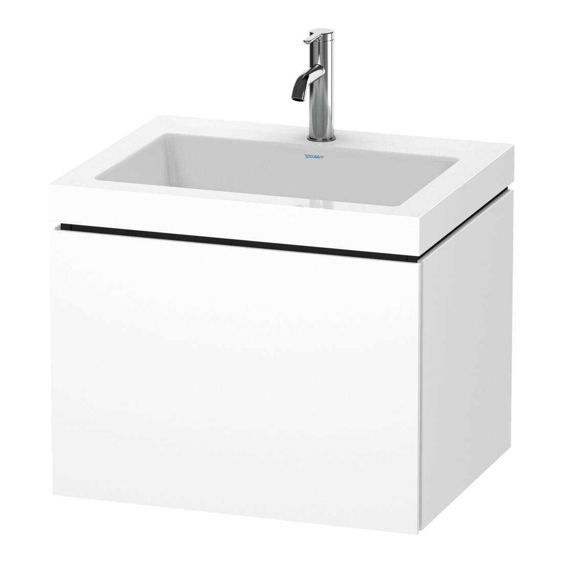 Duravit Waschtischunterschrank c-bonded L-Cube 60 x48cm, 1 HL, we. matt, 1 Ausz., wandhängend