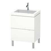 Duravit Waschtischunterschrank c-bonded L-Cube 60 x48cm, 1 HL, we. matt, 2 Ausz., steh.