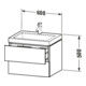 Duravit Waschtischunterschrank c-bonded L-Cube 60x48cm, o HL, E d geb., 2 Schub., wandhängend-5