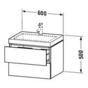 Duravit Waschtischunterschrank c-bonded L-Cube 60x48cm, o HL, E d geb., 2 Schub., wandhängend-5